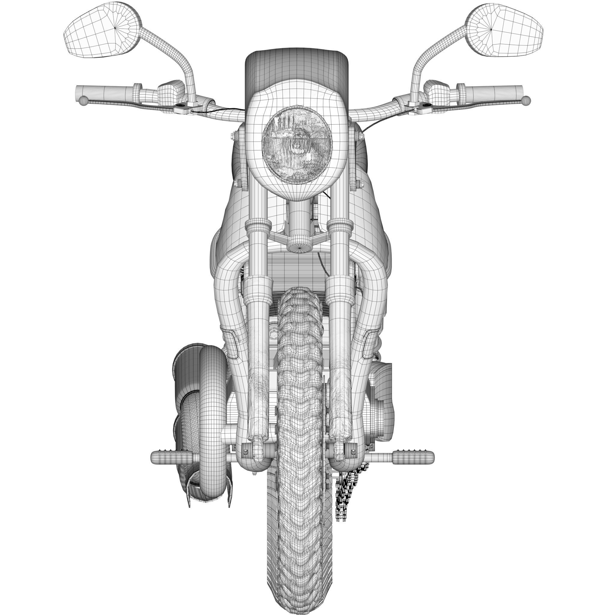 Chinese HD motorbike with rigg 3D model_4