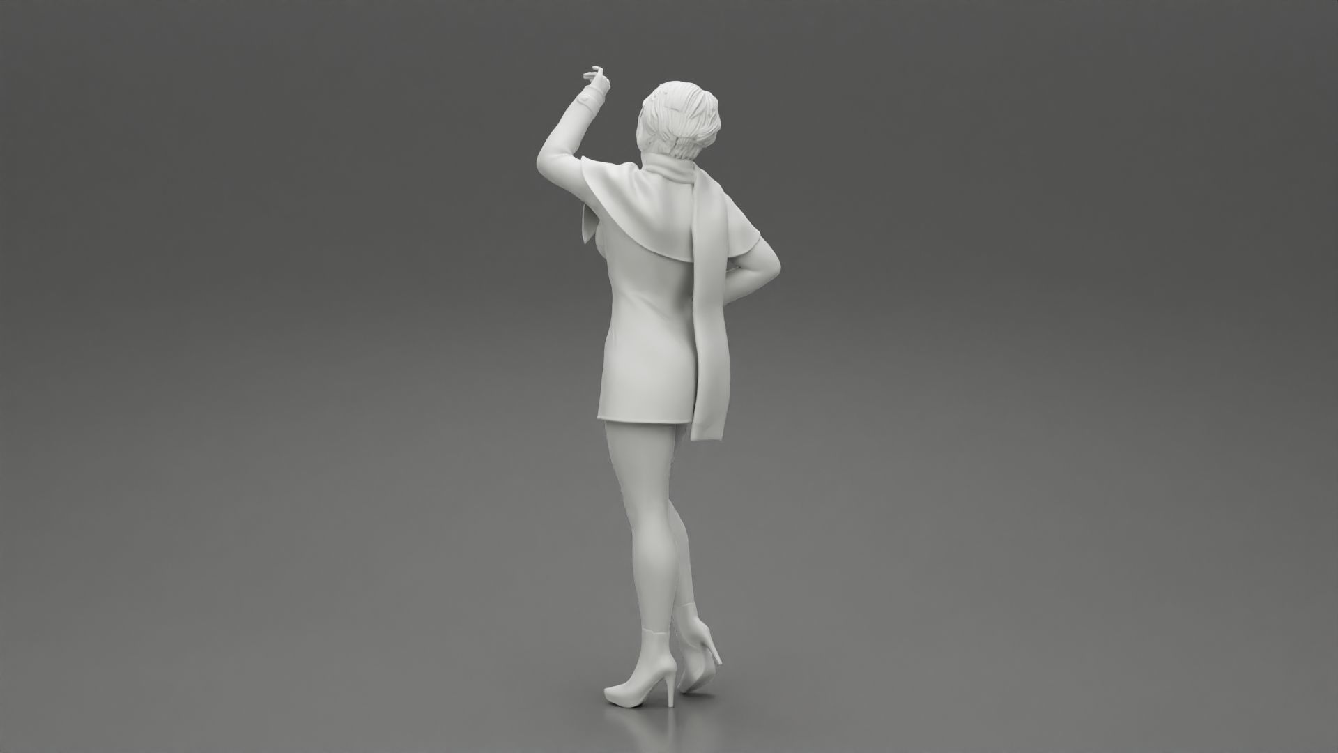 girl in christmas costume standing and posing 3D print model_9