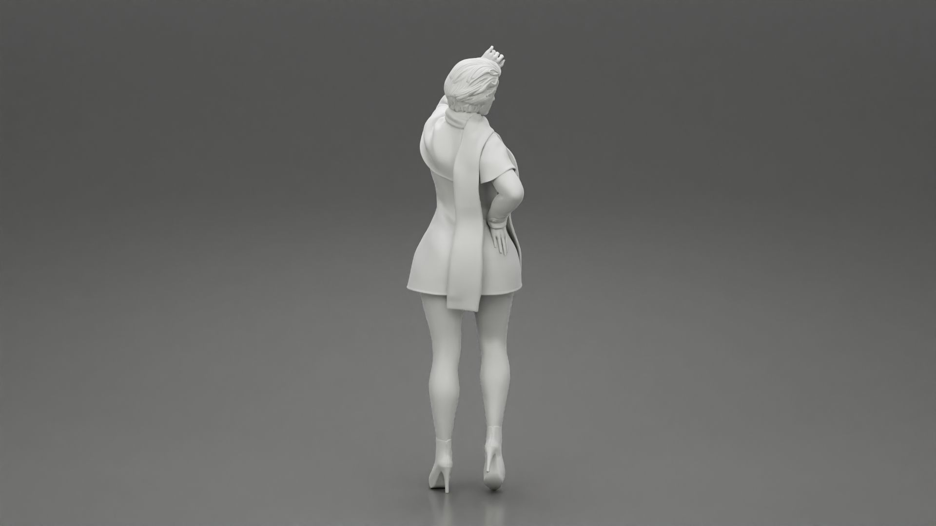 girl in christmas costume standing and posing 3D print model_8