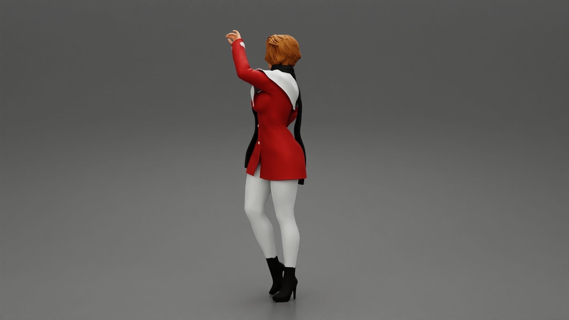 girl in christmas costume standing and posing 3D print model_4