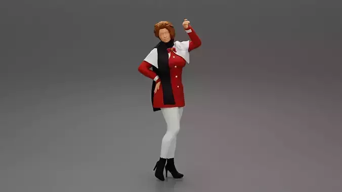 girl in christmas costume standing and posing 3D print model girl in christmas costume standing and posing 3D print model