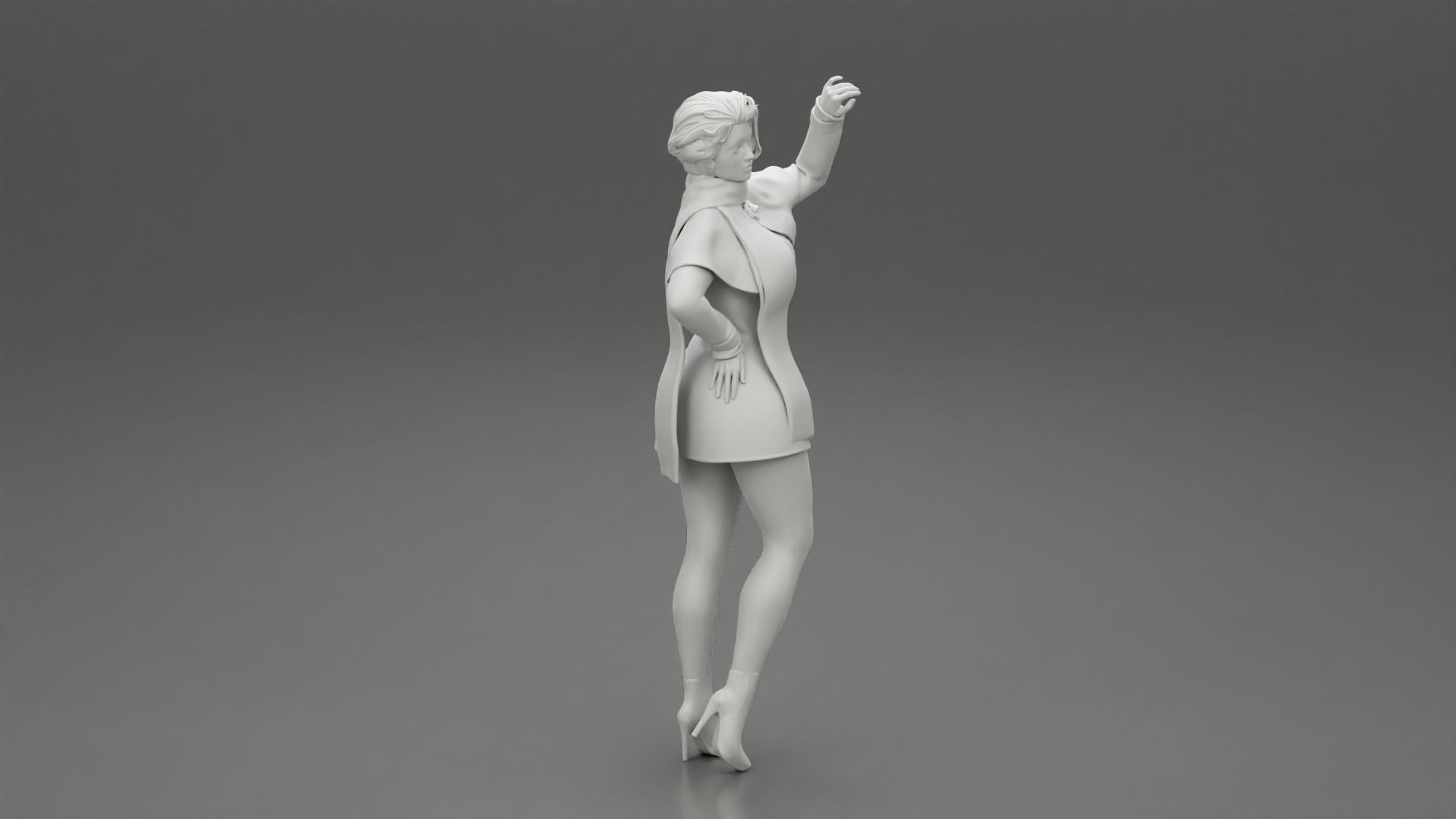 girl in christmas costume standing and posing 3D print model_7