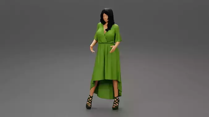 Girl in roxanne dress and heels posing