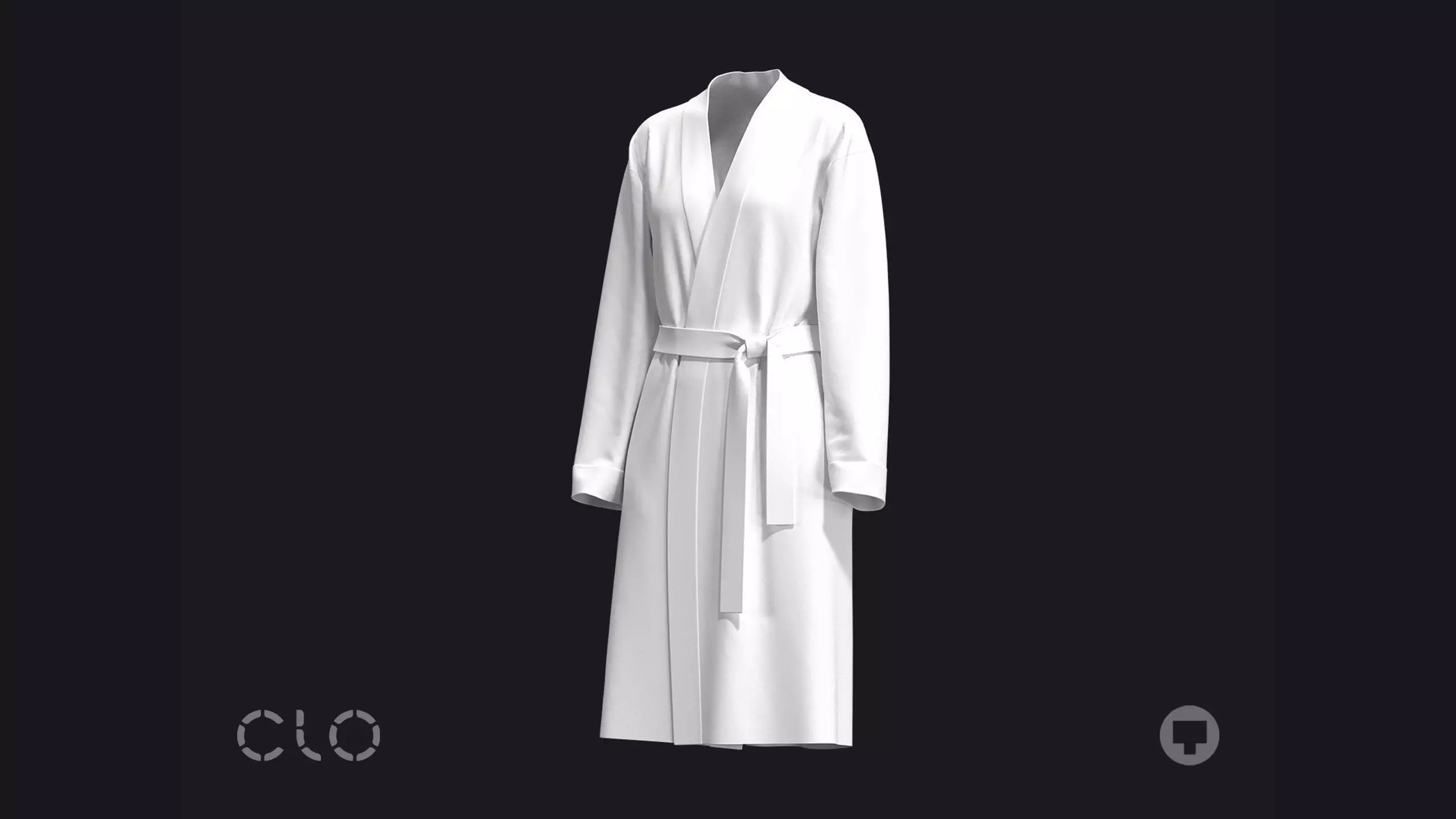 BASIC FEMALE BATHROBE fv2 highpoly 3D model_0