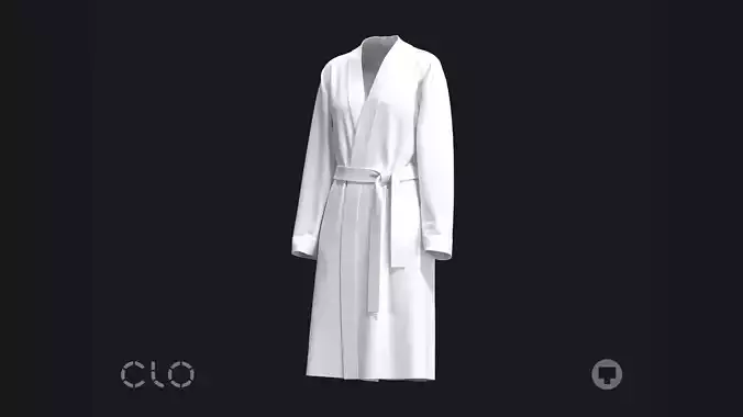 BASIC FEMALE BATHROBE fv2 highpoly 3D model