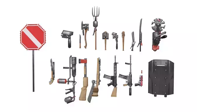 Crafting Weapons 3d model Low-poly 3D model