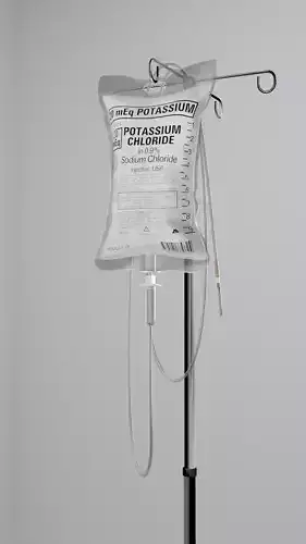 Intravenous IV bag and stand