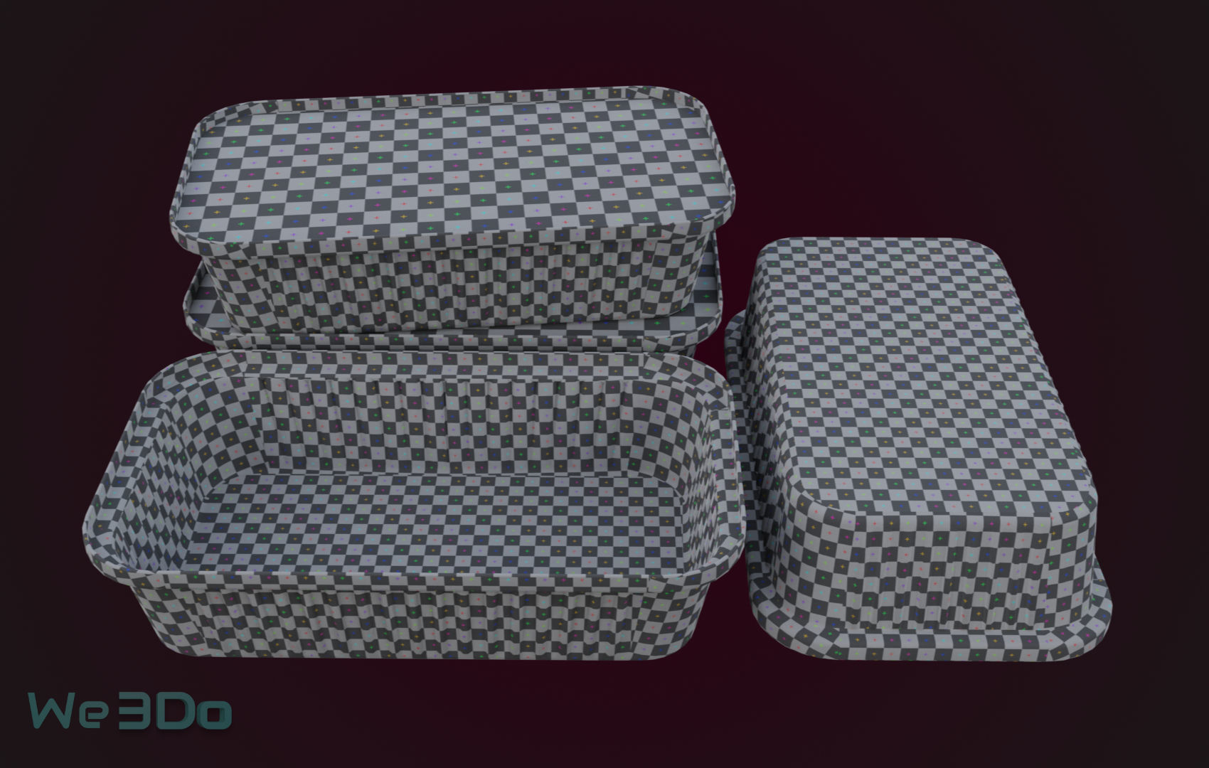 Aluminum Foil Tray Low-poly 3D model_31