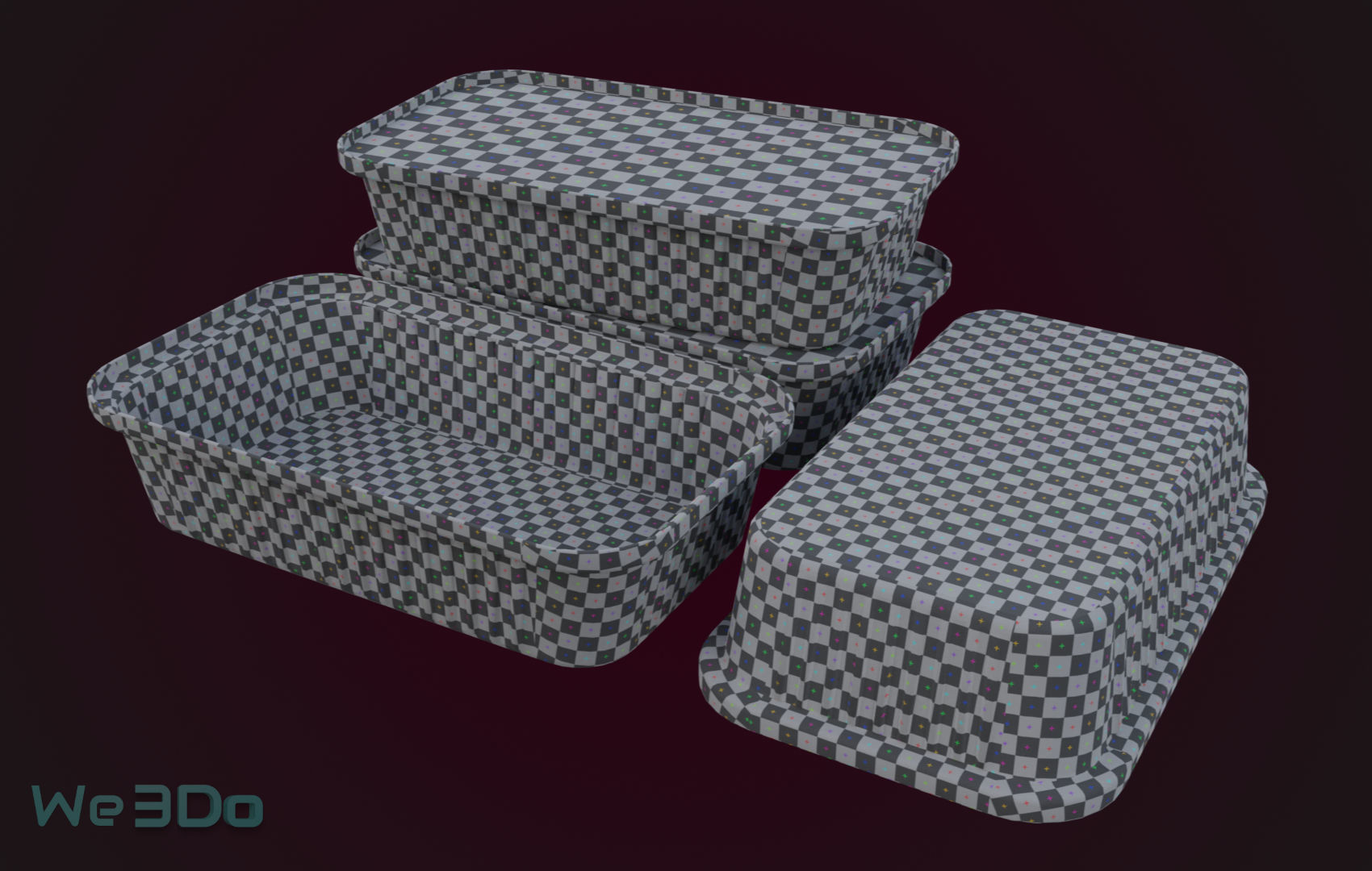 Aluminum Foil Tray Low-poly 3D model_24