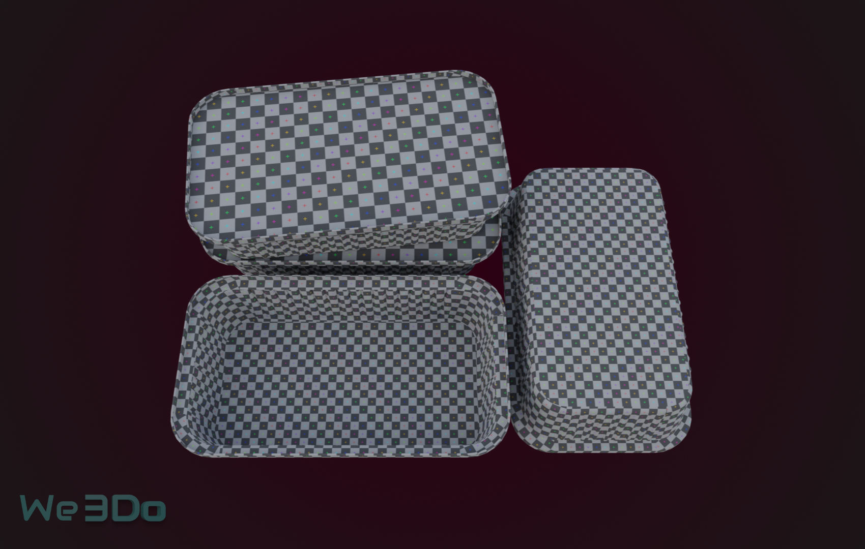 Aluminum Foil Tray Low-poly 3D model_26