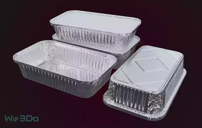 Aluminum Foil Tray Low-poly 3D model
