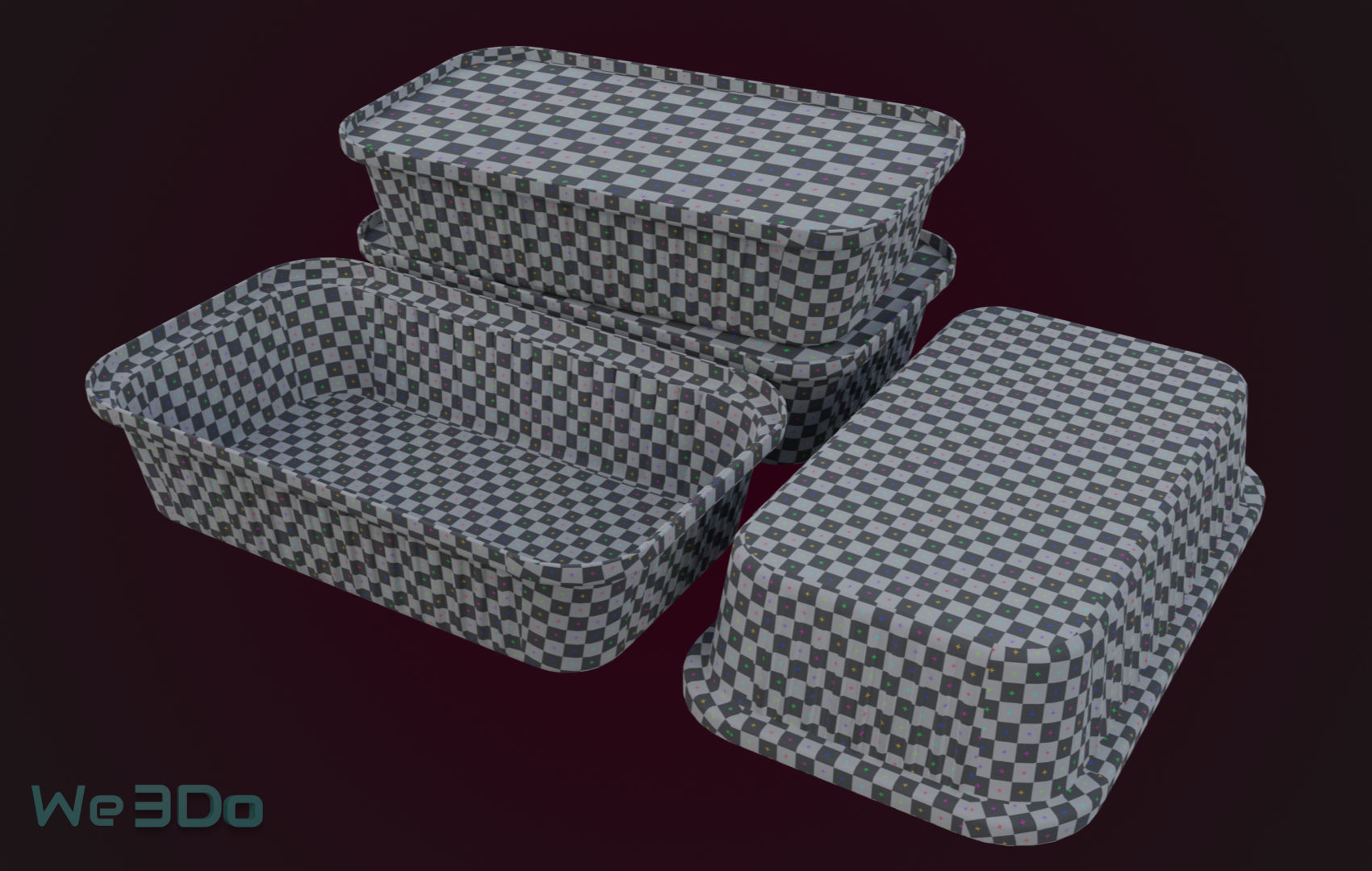 Aluminum Foil Tray Low-poly 3D model_30