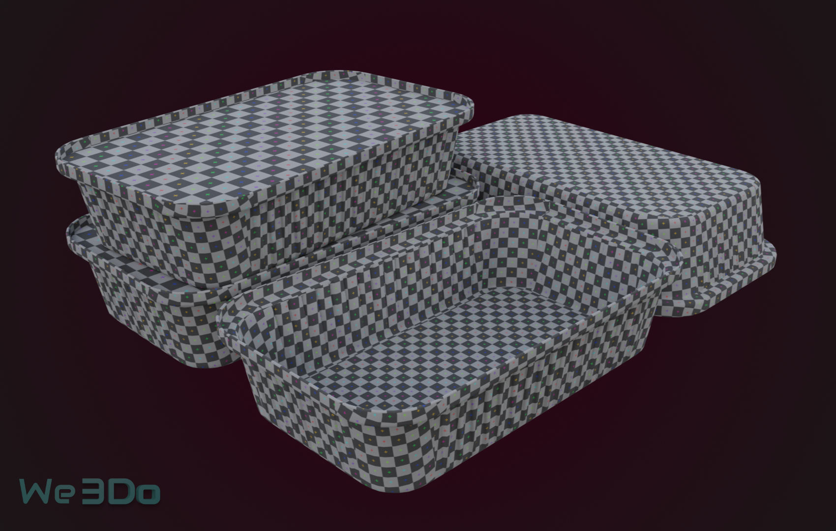 Aluminum Foil Tray Low-poly 3D model_25