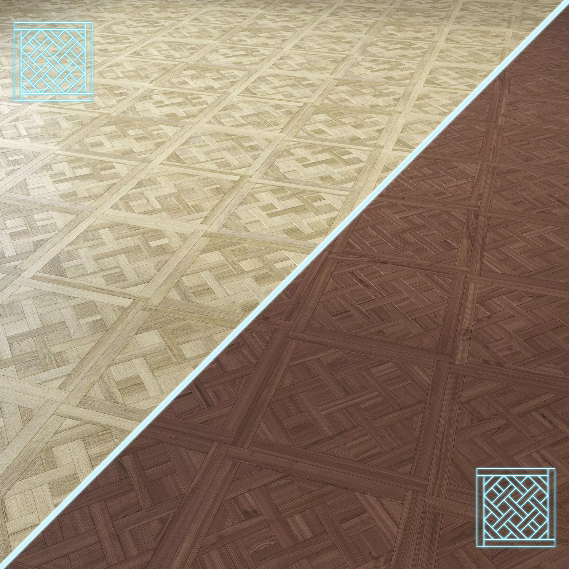 Parquet - Laminate - Wooden floor 2 in 1 Low-poly 3D model_0