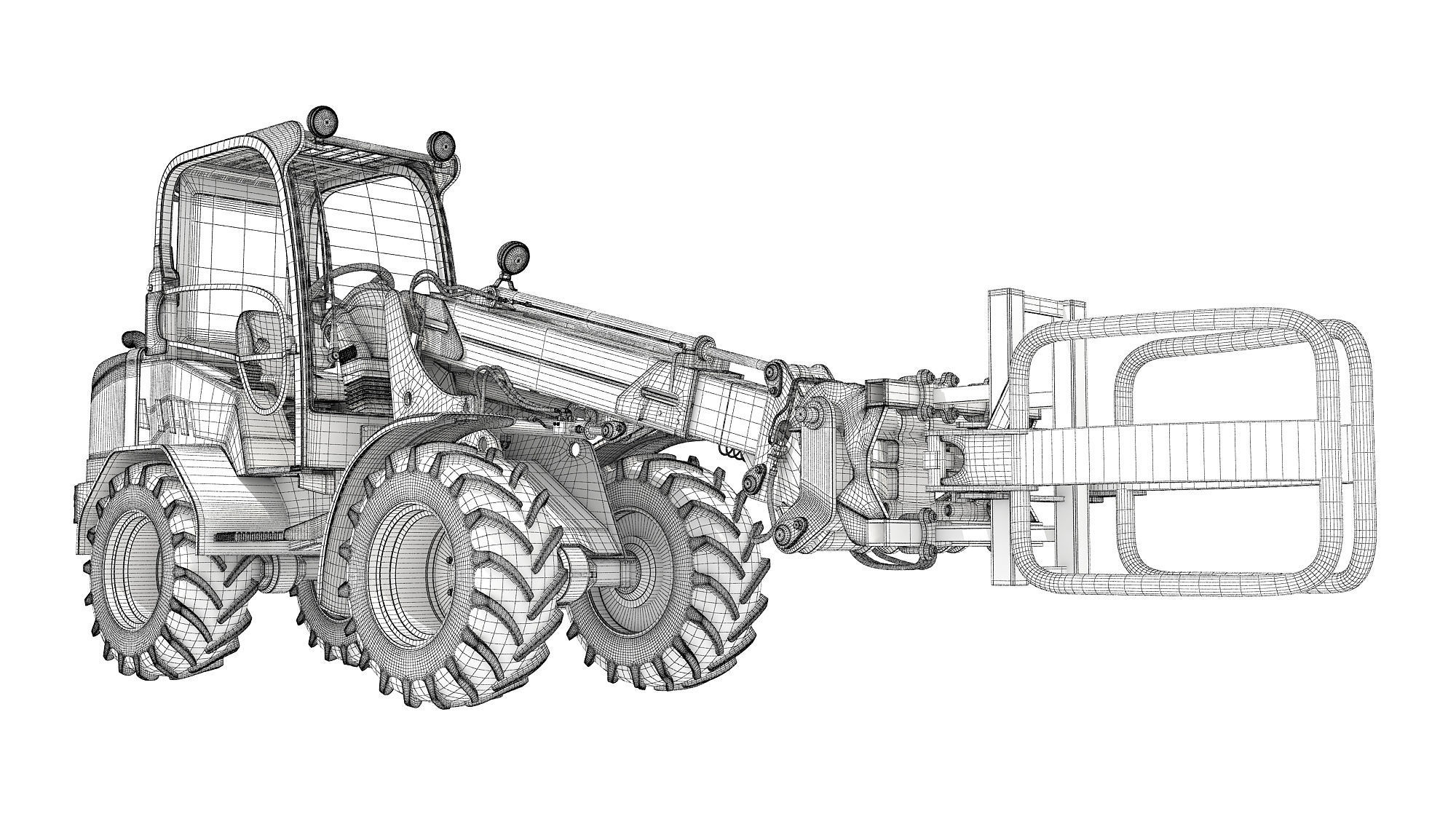 Telescopic Handler Forklift 3D model_15