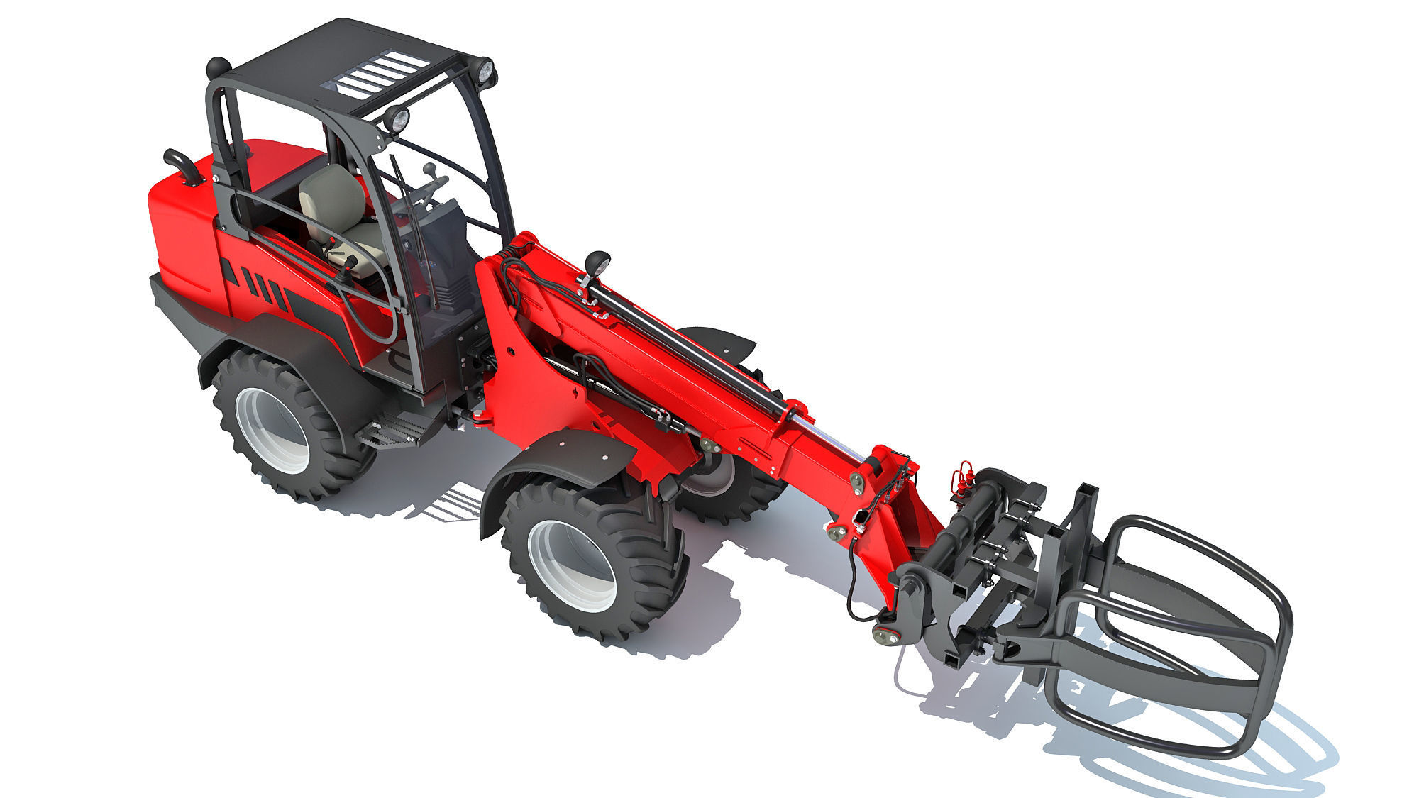 Telescopic Handler Forklift 3D model_6