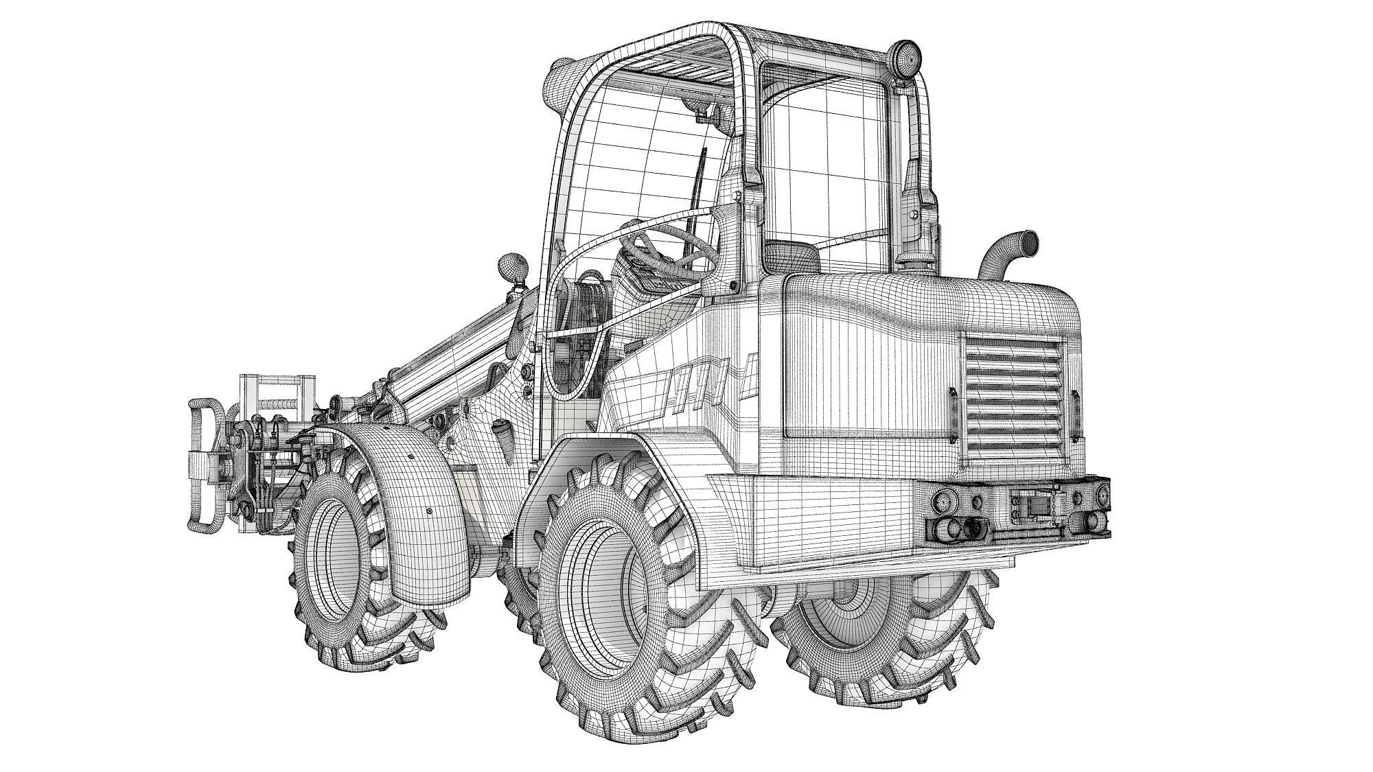 Telescopic Handler Forklift 3D model_13