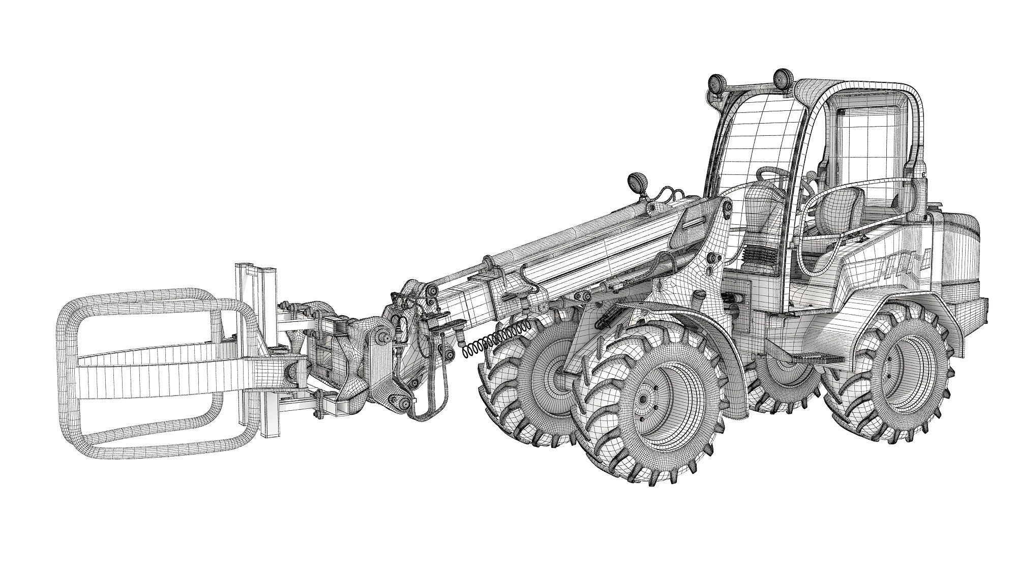 Telescopic Handler Forklift 3D model_12