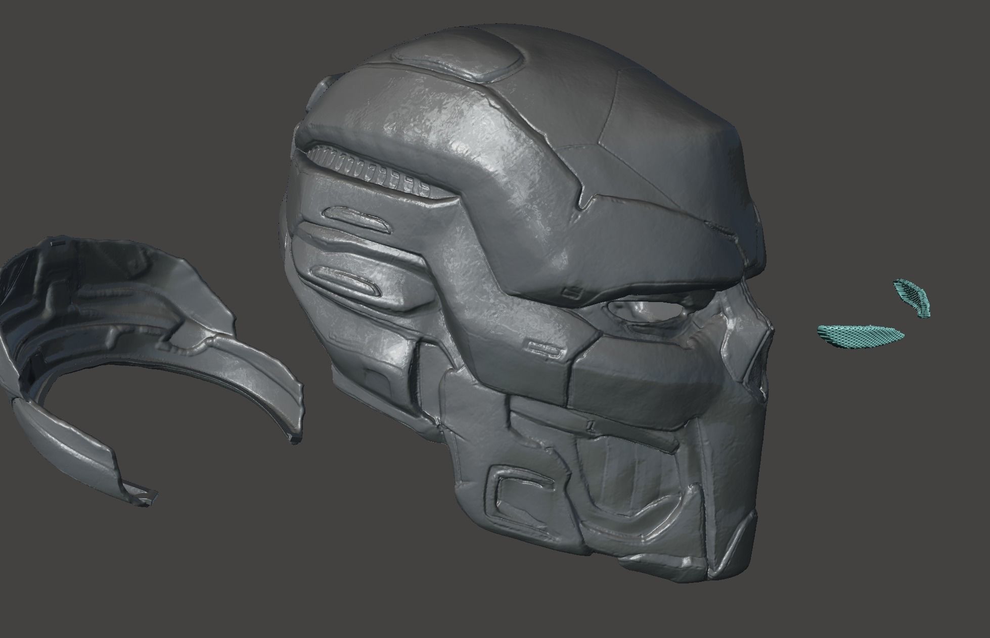 DEAD SPACE LEVEL 6 HELMET - FUNCTIONAL COSPLAY MASK 3D print model_31