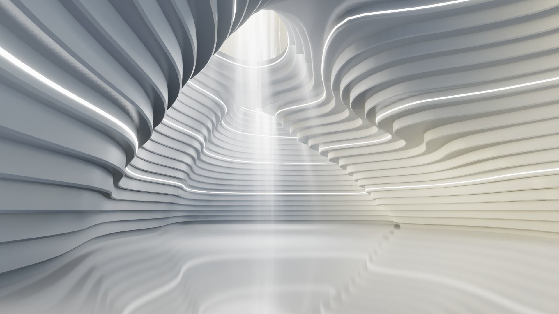 Abstract Concept hall inteiror clear 3D model | CGTrader