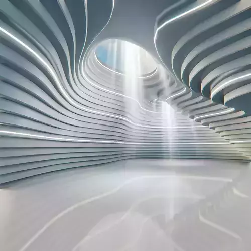 Abstract Concept hall inteiror clear 3D model