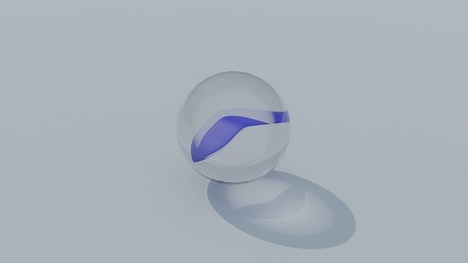 Marbles glass ball with line 3D model