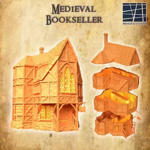 Medieval Bookseller Tabletop Terrain 28 MM