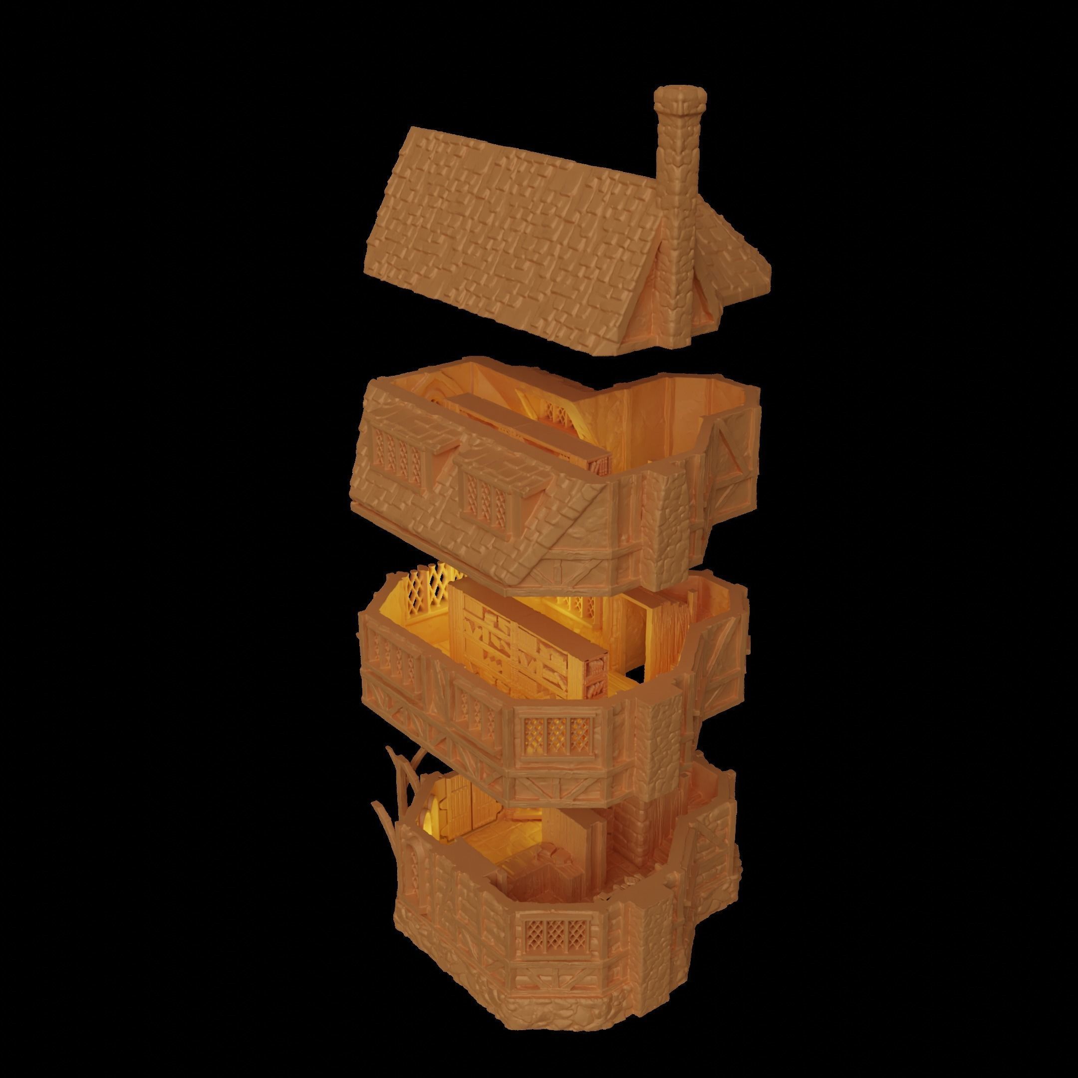 Medieval Bookseller Tabletop Terrain 28 MM 3D print model_10