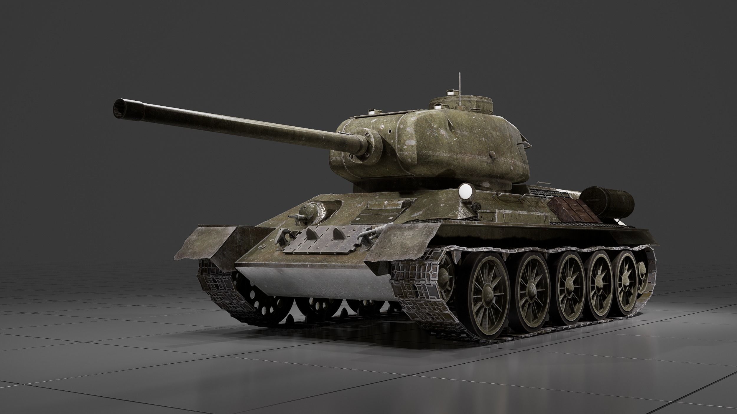 T-34-85 Soviet Medium Tank 3D model_3