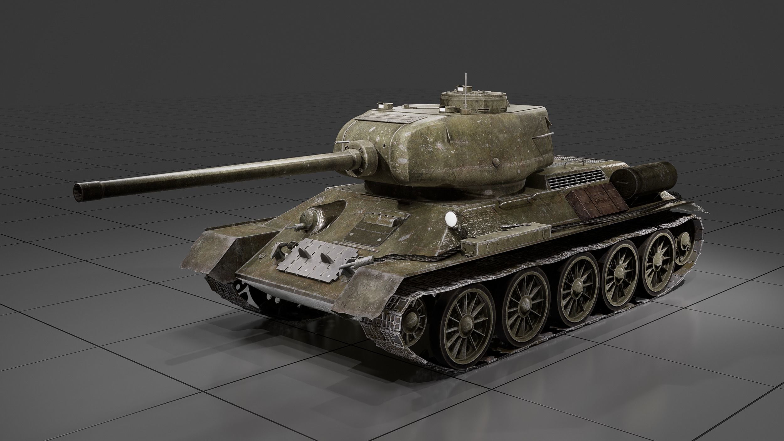 T-34-85 Soviet Medium Tank 3D model_2