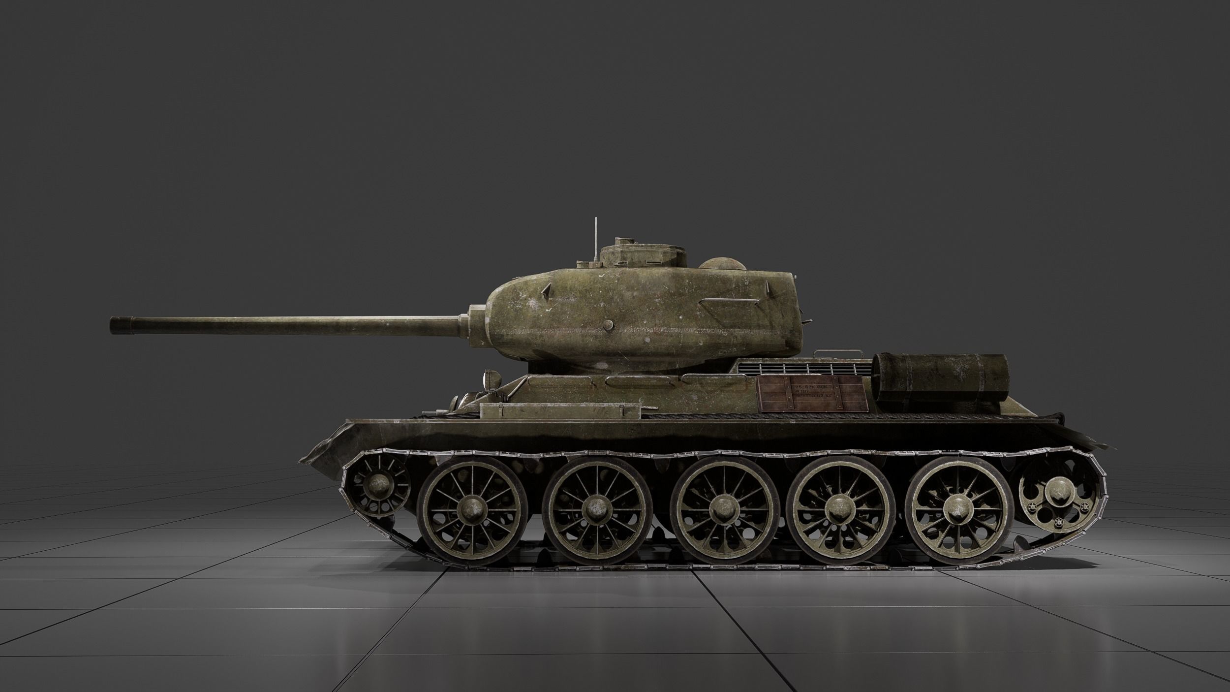 T-34-85 Soviet Medium Tank 3D model_4