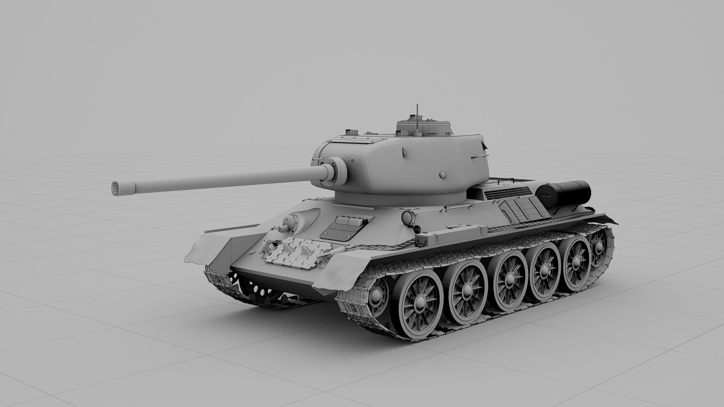 T-34-85 Soviet Medium Tank 3D model_7