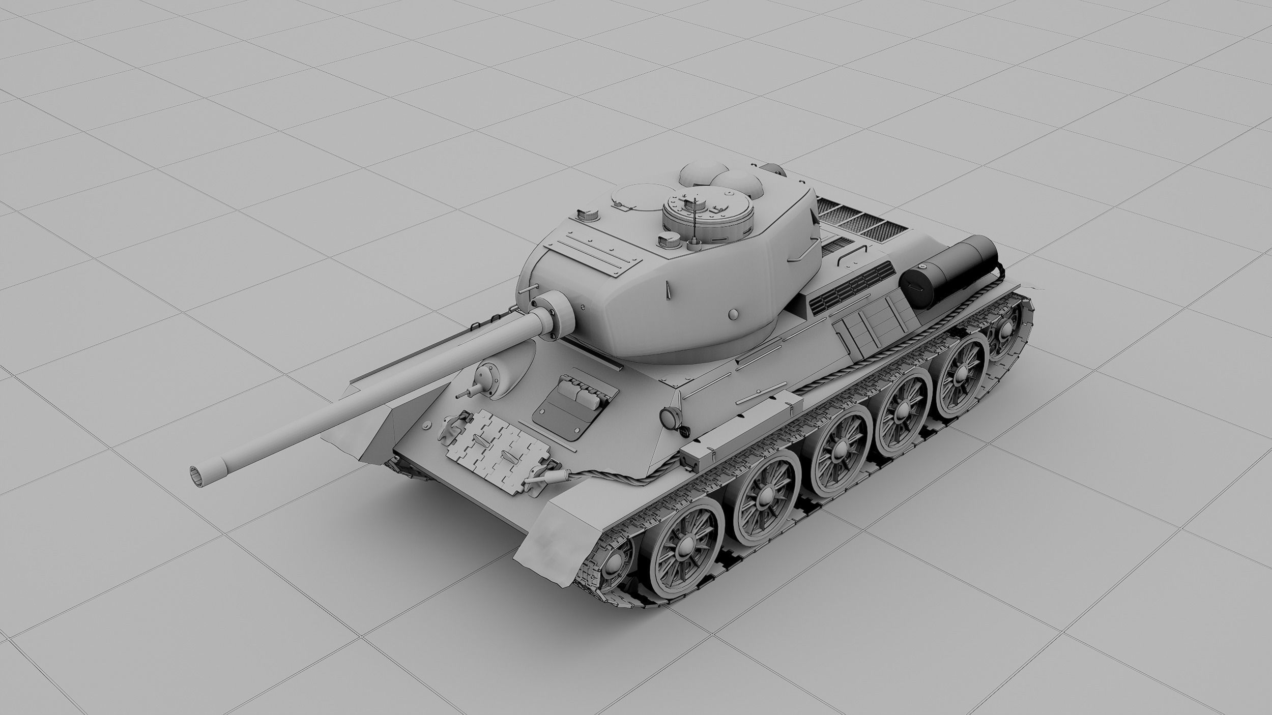 T-34-85 Soviet Medium Tank 3D model_6