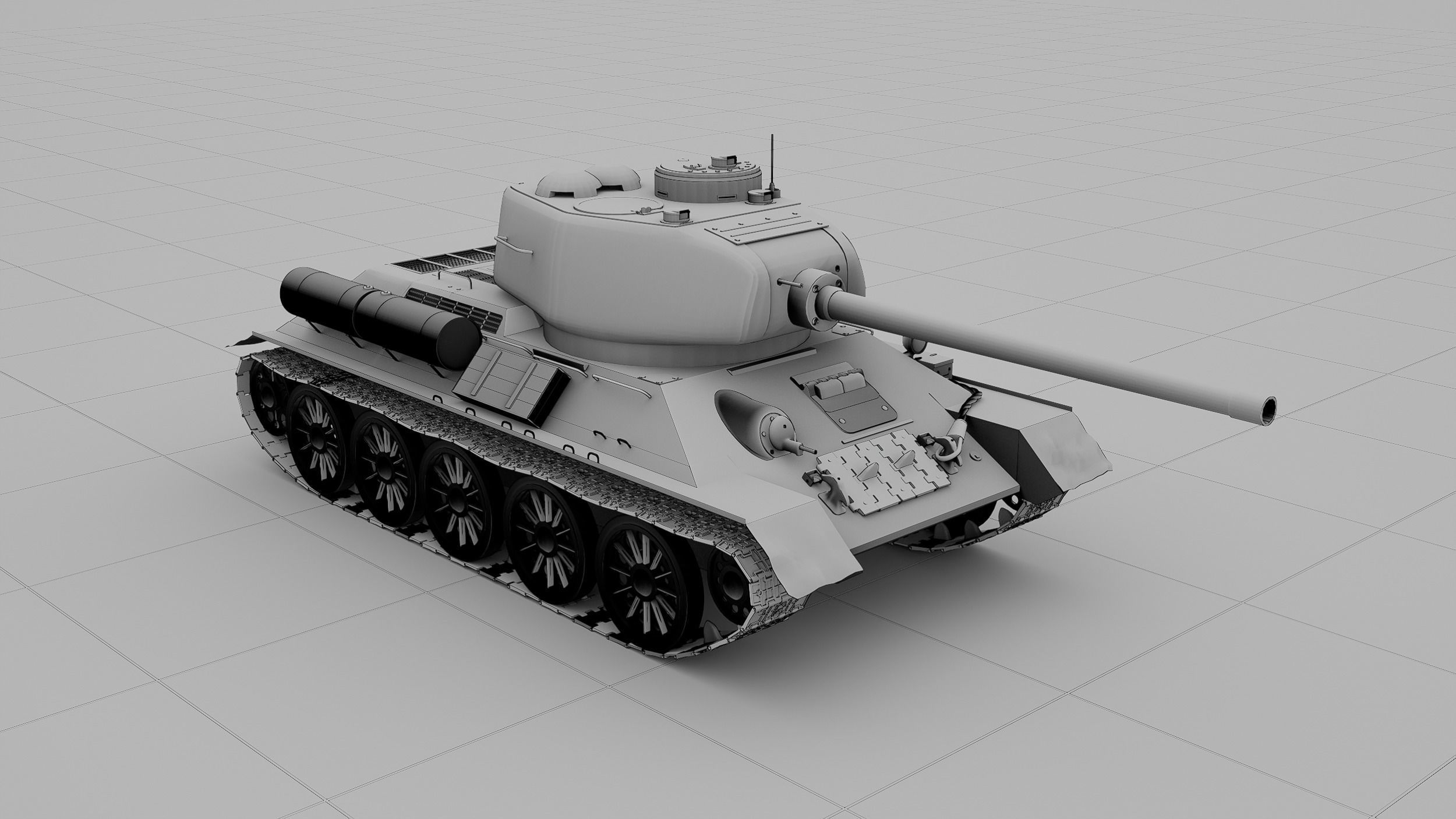 T-34-85 Soviet Medium Tank 3D model_8