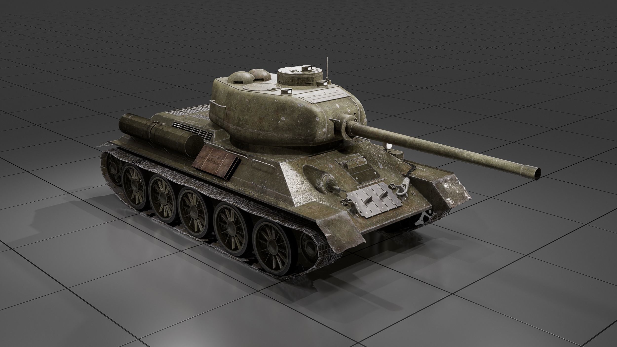 T-34-85 Soviet Medium Tank 3D model_1