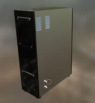 Modern Water Dispenser Low-poly 3D model_24