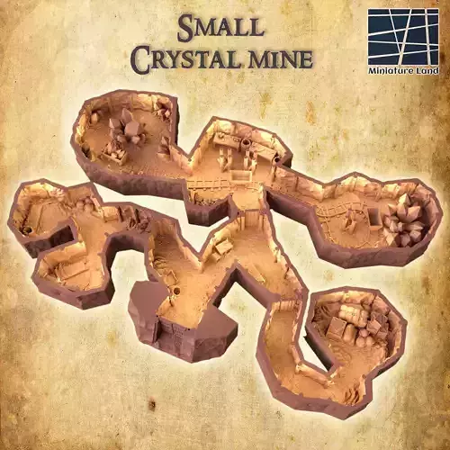 Small Crystal Mine Tabletop Terrain 28 MM