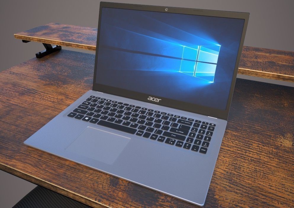 workstation setup Low-poly 3D model_5