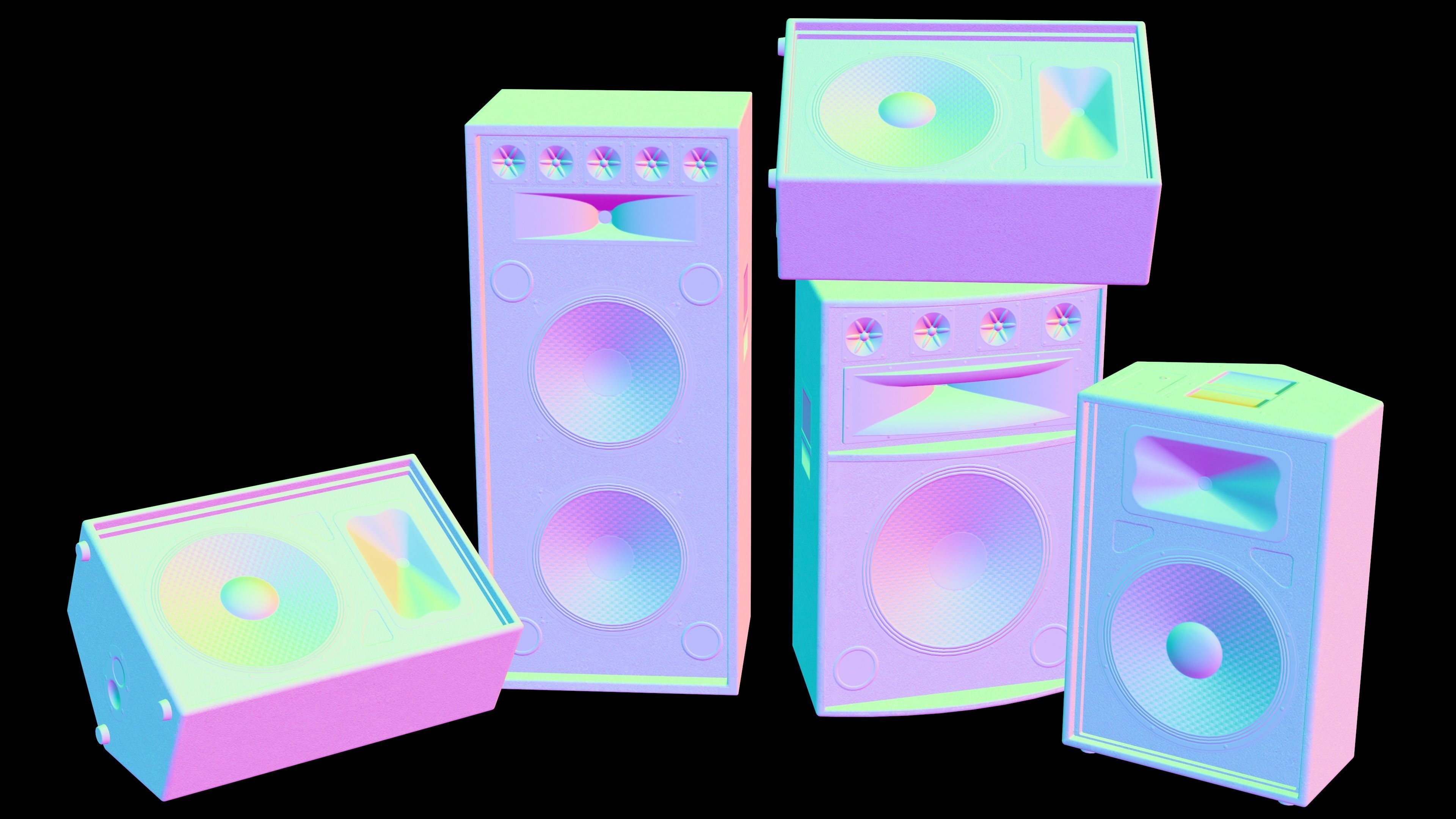 Speaker - Game ready props Low-poly 3D model_4