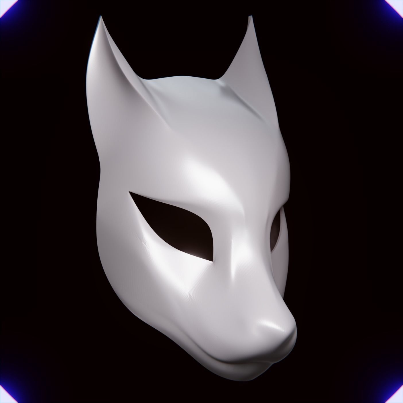 KITSUNE DEMON FOX MASK MASCARA DE ZORRO KITSUNE 10 3D print model_1