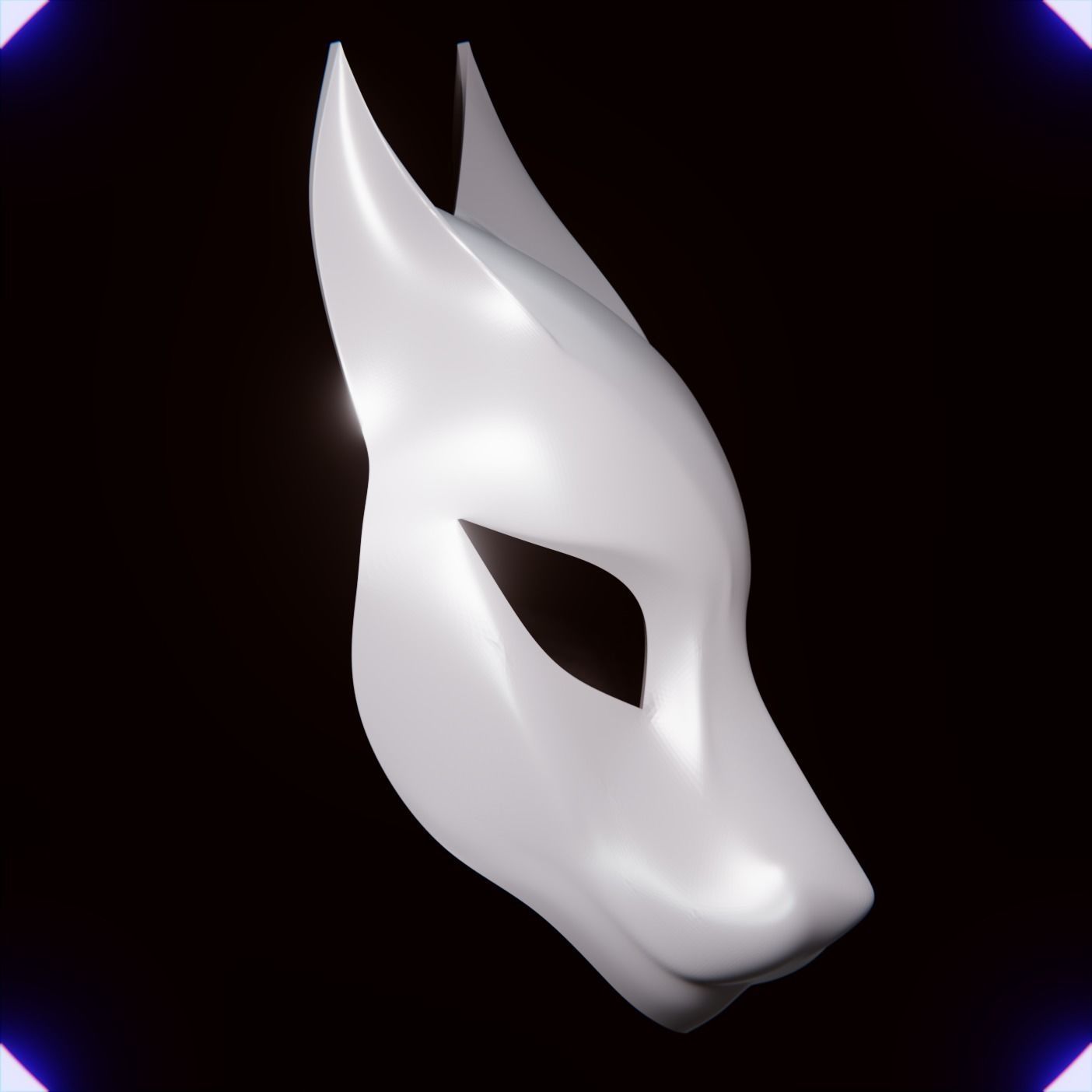 KITSUNE DEMON FOX MASK MASCARA DE ZORRO KITSUNE 10 3D print model_2