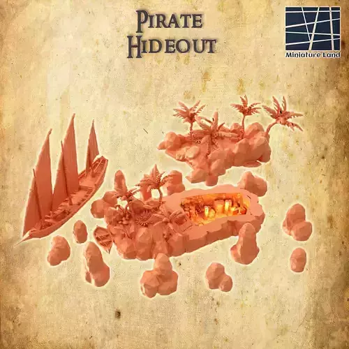 Pirate Hideout Tabletop Terrain 28 MM 3D print model
