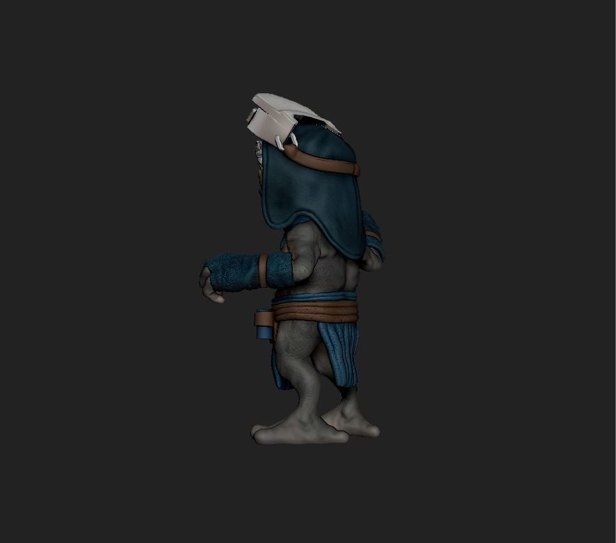 azellans character holding sword 3D print model_4