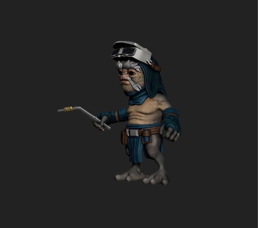 azellans character holding sword 3D print model_6