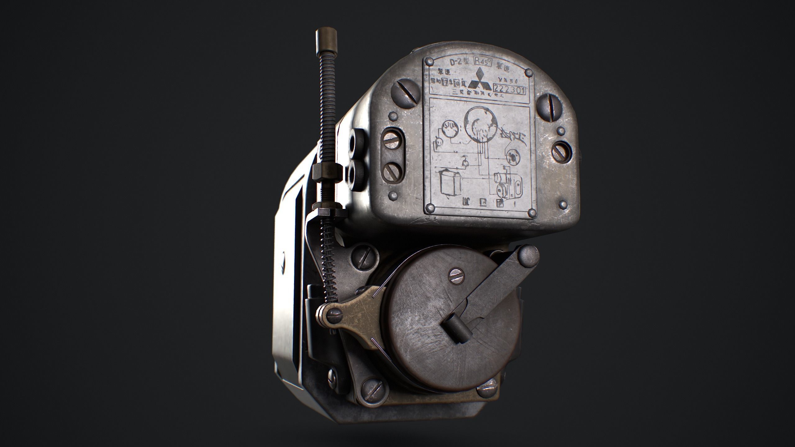 Vintage Magneto Generator Low-poly 3D model_5