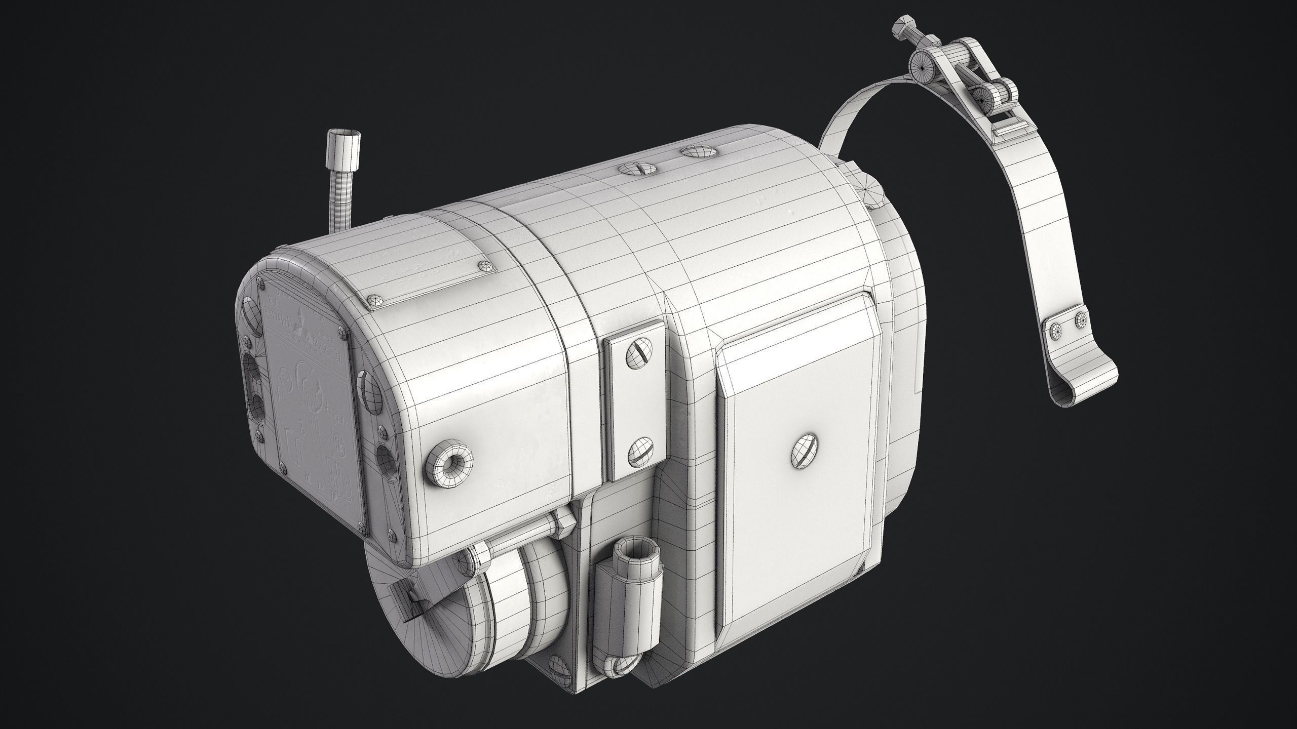 Vintage Magneto Generator Low-poly 3D model_11