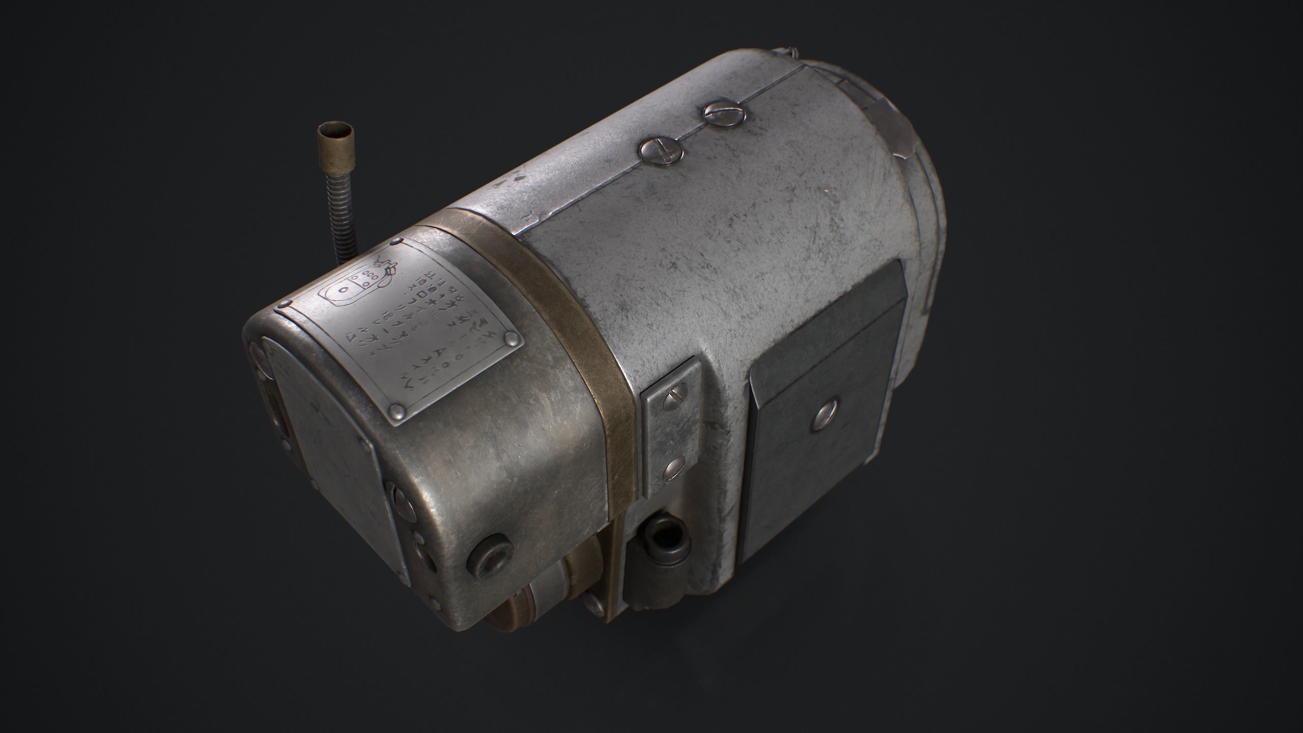 Vintage Magneto Generator Low-poly 3D model_3