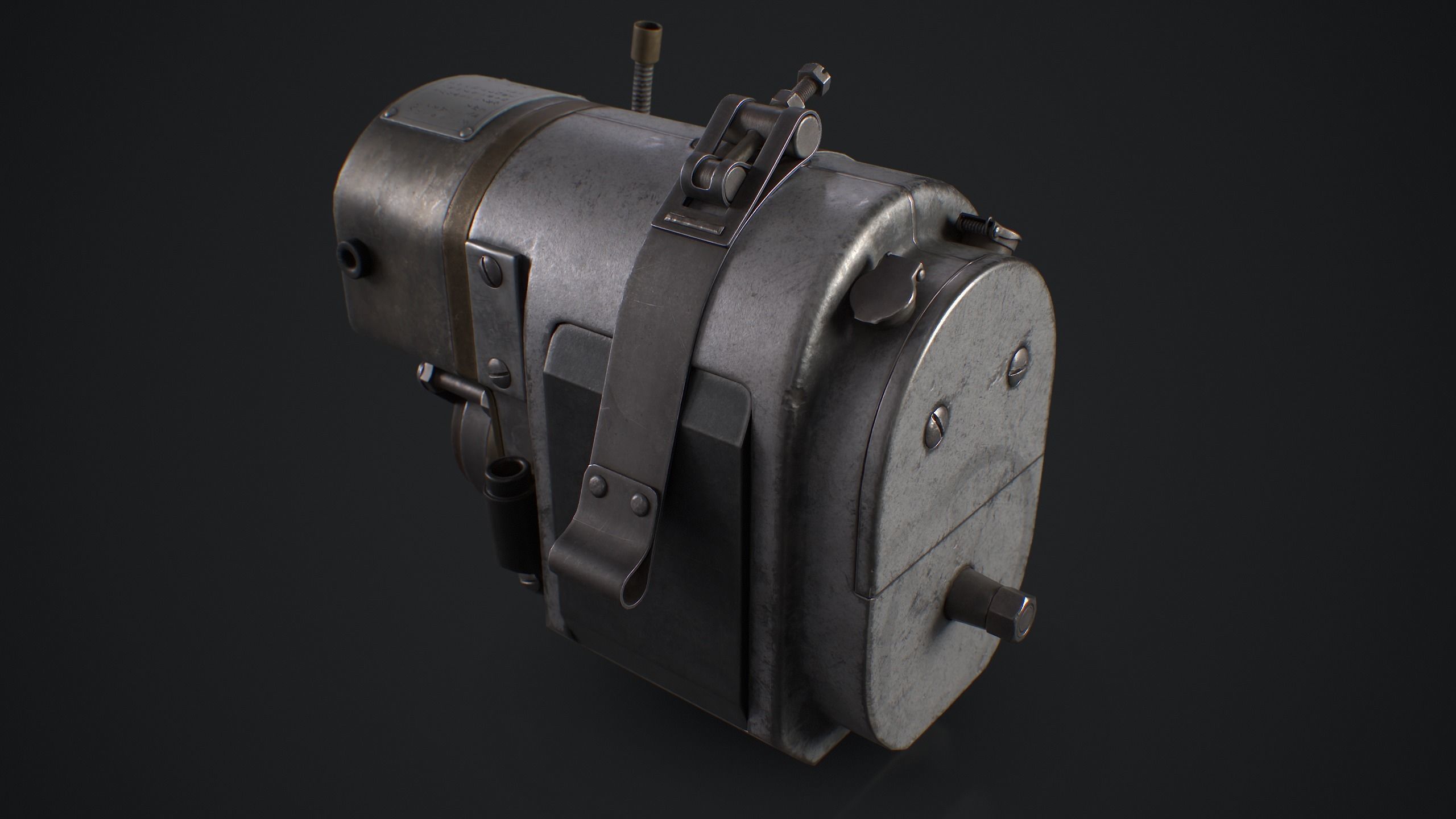Vintage Magneto Generator Low-poly 3D model_7