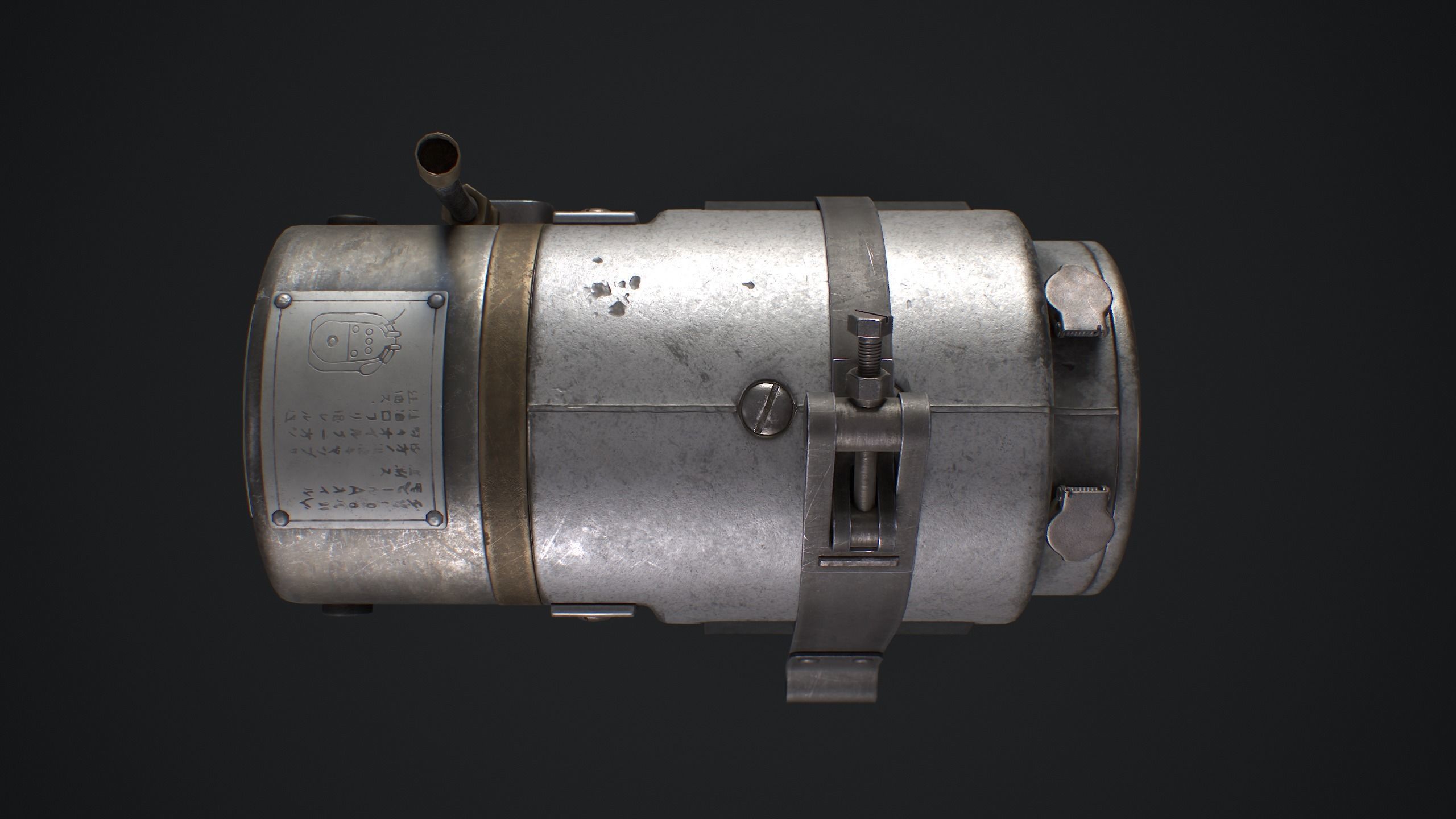 Vintage Magneto Generator Low-poly 3D model_8