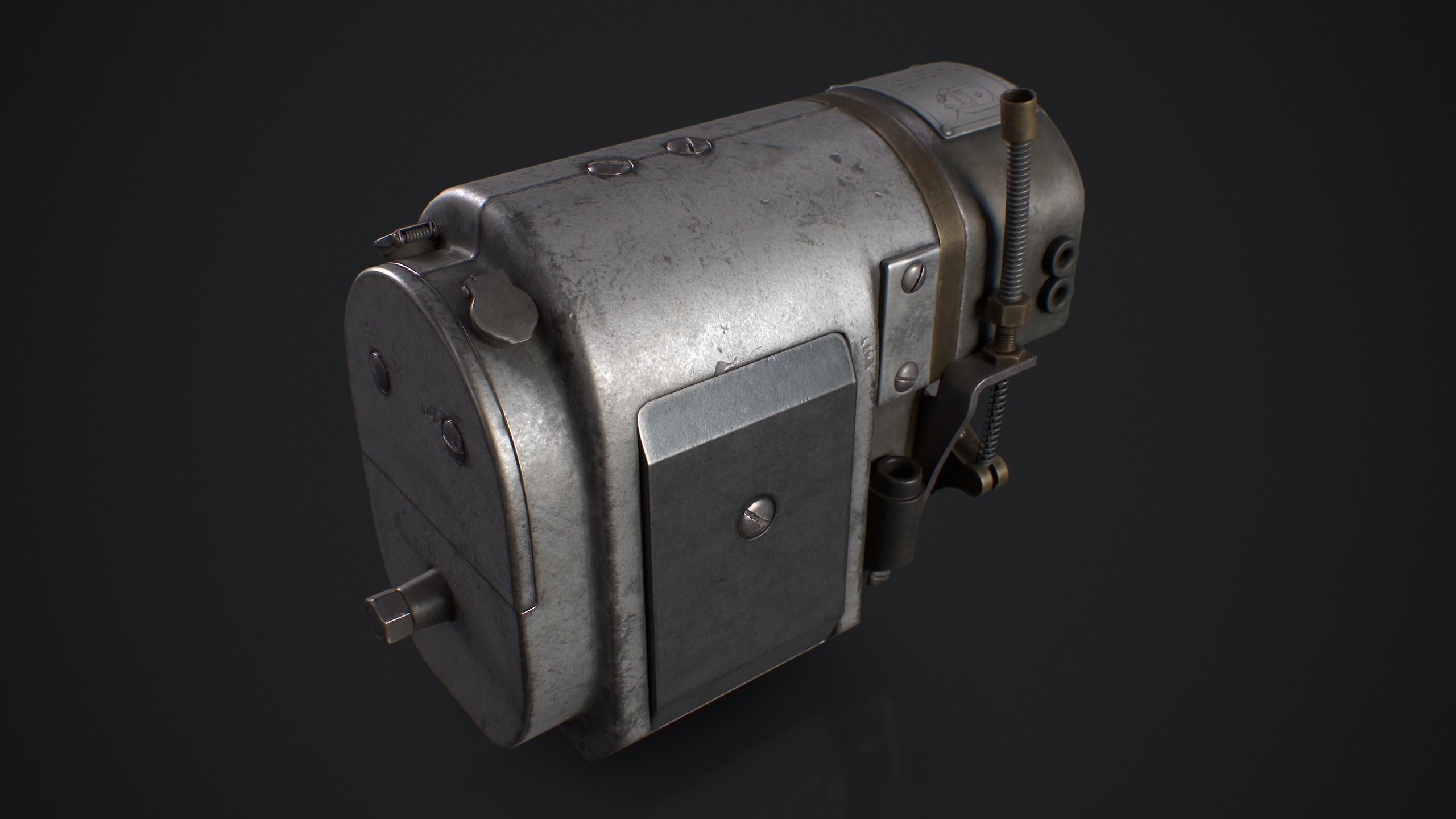 Vintage Magneto Generator Low-poly 3D model_2